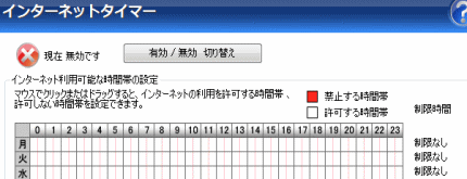 使用禁止時間設定の設定